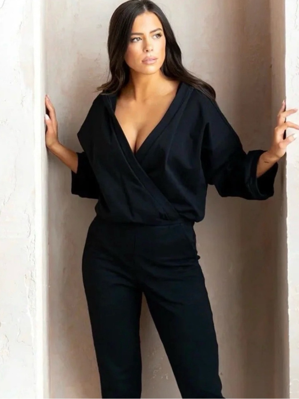 NAMA Enlighten Onesie Jumpsuit Black Lounge Hooded Size M
